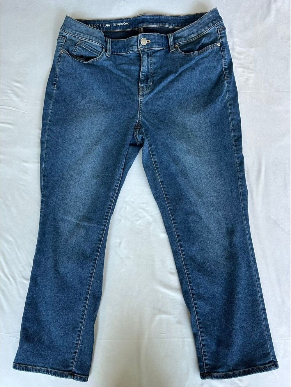 Talbots 14W Straight Crop Blue Stretch Denim Jeans